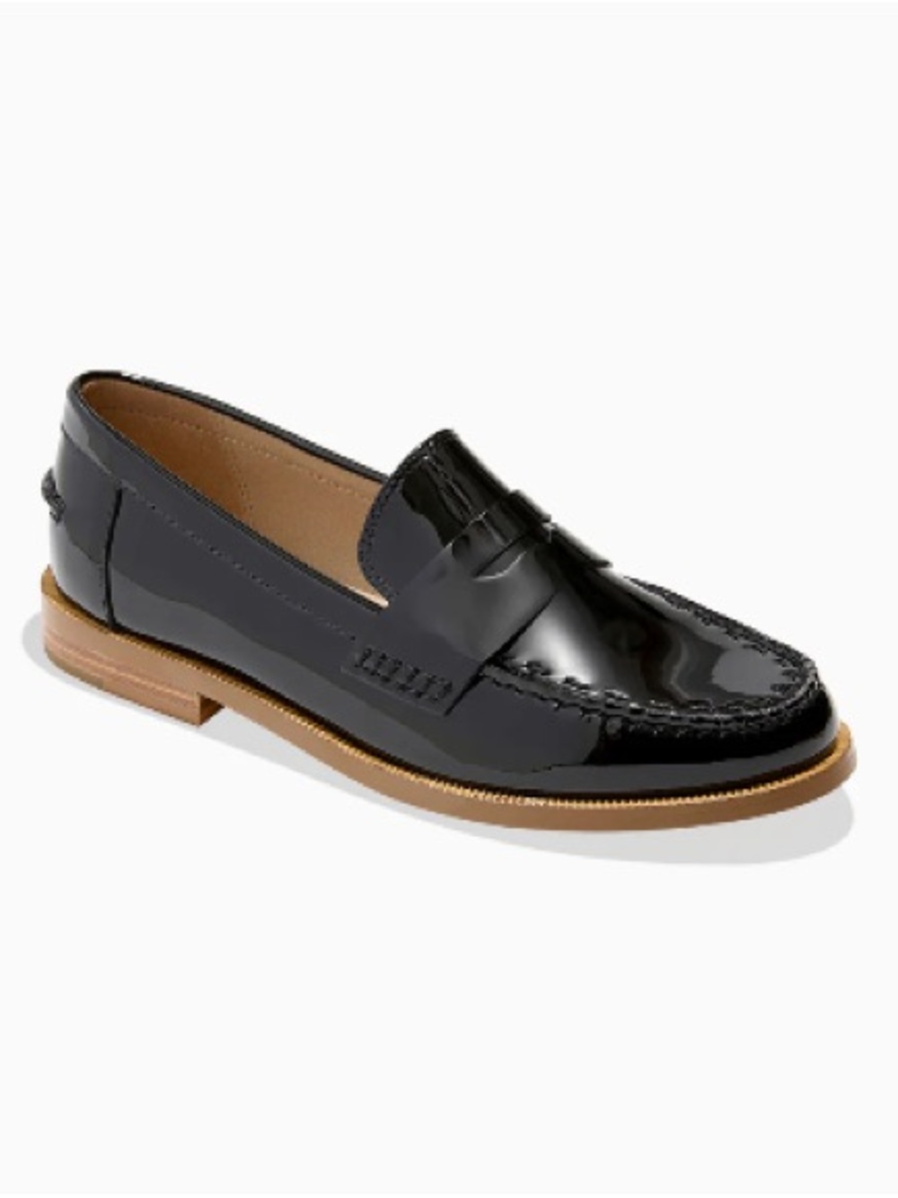 Jack Rogers Tipson Patent Penny Loafers Black Size 7 New in Box - Picture 11 of 15